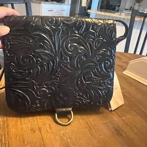 Patricia Nash Black Embossed Crossbody Bag